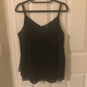 Torrid 0X Black double layer georgette Cami